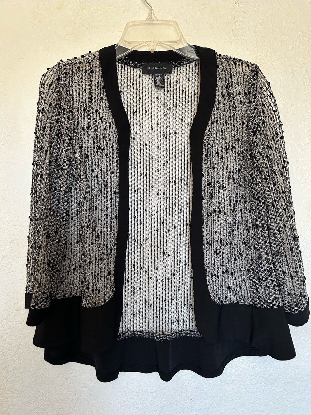 R&M Richards Black and Silver Beaded Jacket Dress Set - Picture 7 of 7